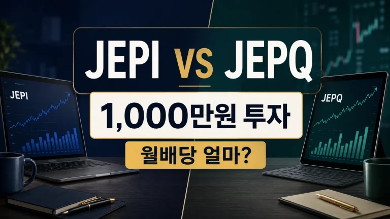 JEPI JEPQ 비교 1000만원 투자 시 월배당 계산