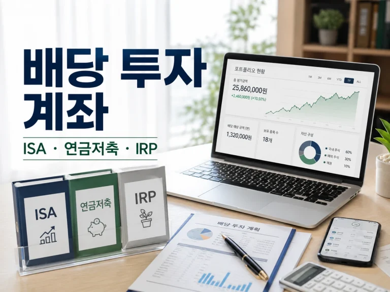 배당 투자 계좌 추천 중개형 ISA 연금저축 IRP 절세 혜택과 개설 순서 비교