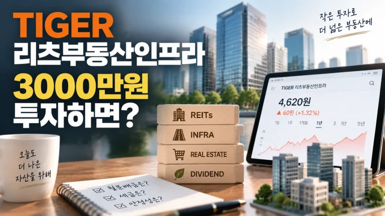 TIGER 리츠부동산인프라 3000만원 투자 시 월분배금을 계산하는 이미지
