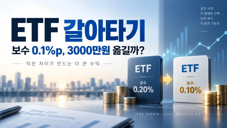 ETF 갈아타기 보수 0.1%p 3000만원 손익 비교
