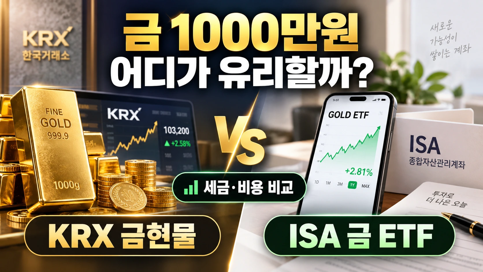 KRX 금현물 금 ETF 비교 1000만원 투자 세금과 비용