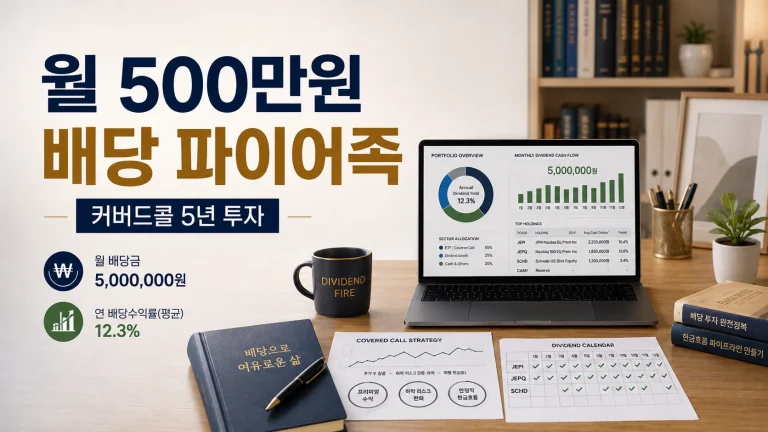 월 500만원 배당 파이어족의 커버드콜 5년 투자 포트폴리오와 JEPI JEPQ SCHD 배당 전략 분석 이미지