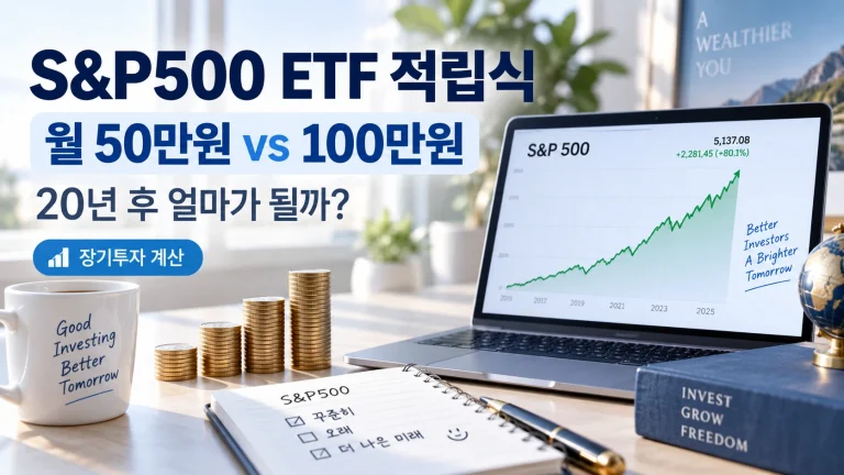S&P500 ETF 적립식 월50만원 100만원 20년 자산 계산