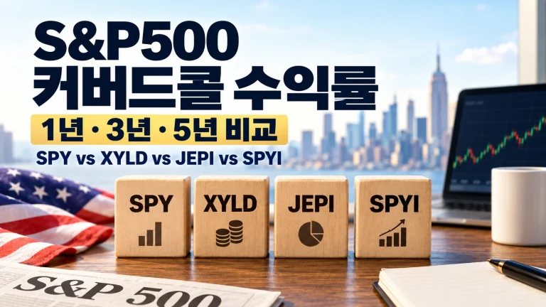 S&P500 커버드콜 수익률 SPY XYLD JEPI SPYI 1억원 비교