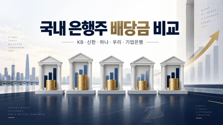 국내 은행주 배당금 KB 신한 하나 우리 기업은행 비교