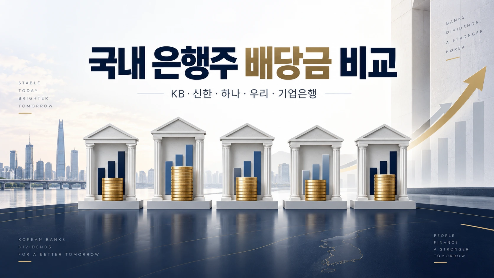 국내 은행주 배당금 KB 신한 하나 우리 기업은행 비교