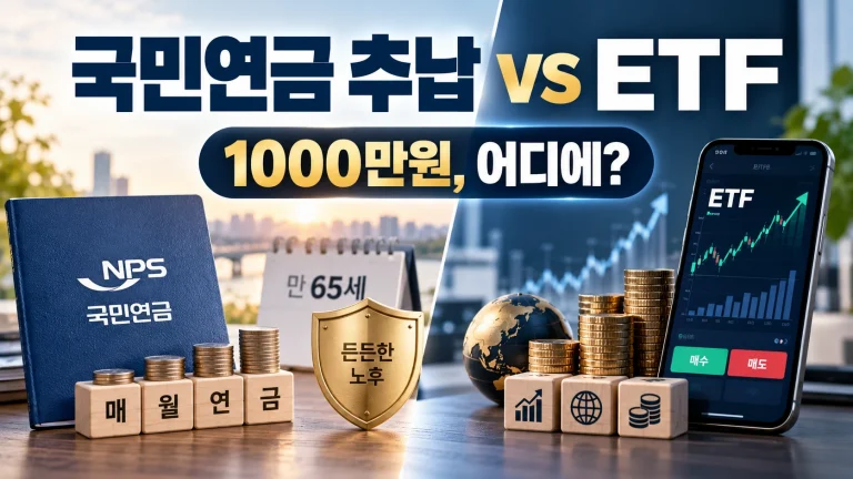국민연금 추납 ETF 비교 50대 1000만원 연금과 투자 선택