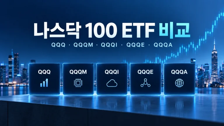 나스닥 100 ETF 비교 QQQ QQQM QQQI QQQE QQQA 차이