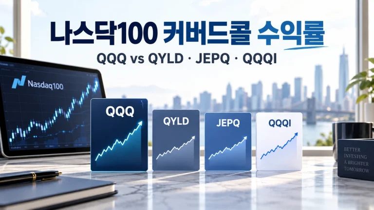 나스닥100 커버드콜 수익률 QQQ QYLD JEPQ QQQI 1억원 비교