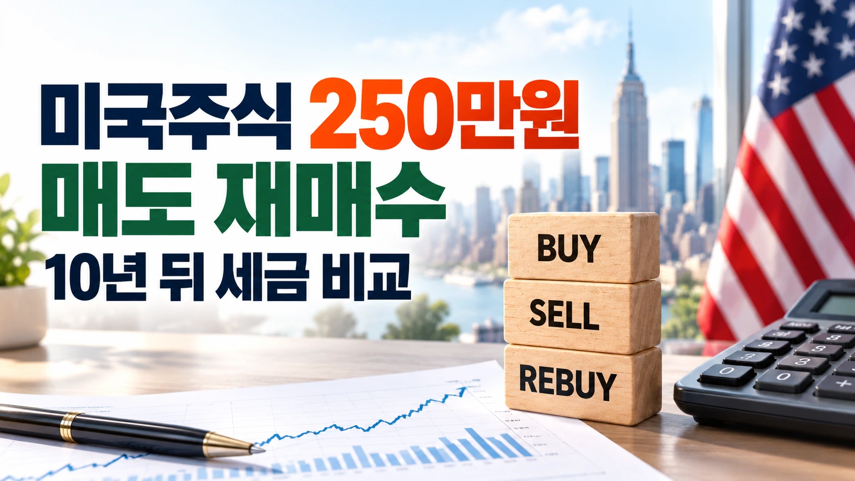 미국주식 250만원 매도 재매수 10년 양도소득세 비교
