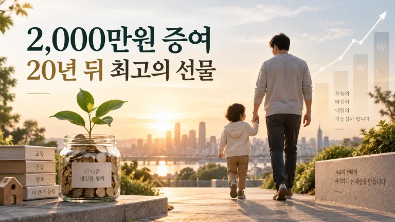 미성년자 증여 2000만원 20년 뒤 자녀 자산 계산