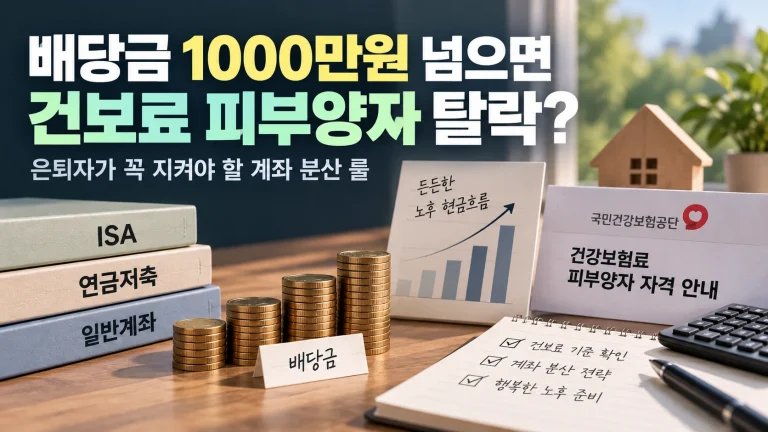 배당소득 건보료 피부양자 1000만원 탈락 기준