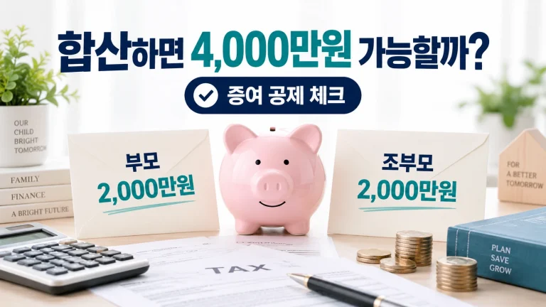 부모 조부모 증여 합산 자녀 2000만원 증여재산공제 비교