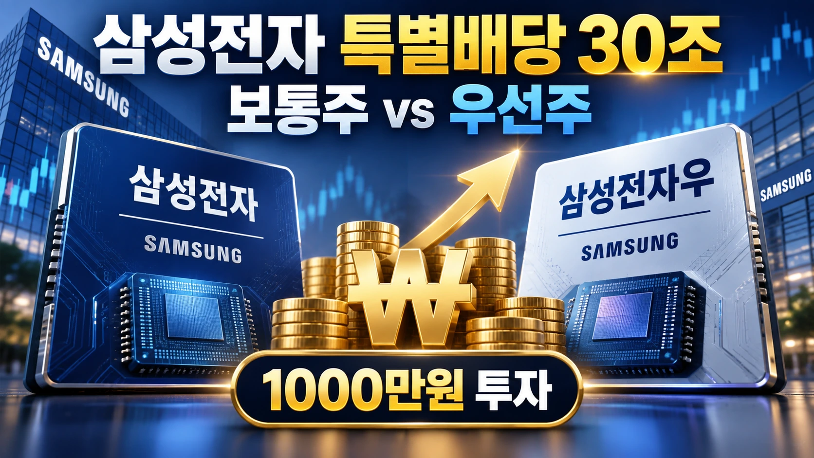 삼성전자 특별배당 30조 삼성전자 삼성전자우 1000만원 배당 비교