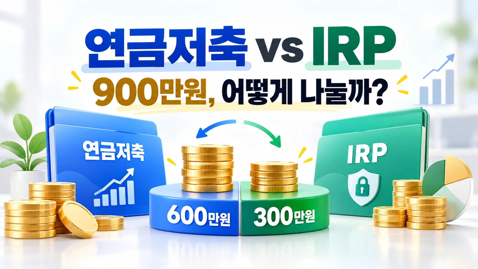 연금저축 IRP 비교 900만원 세액공제 600만원 300만원 입금 비율