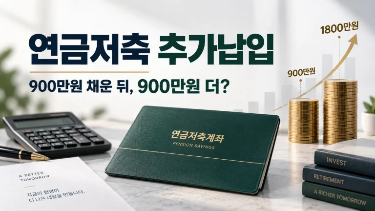 연금저축 추가납입 세액공제 900만원과 1800만원 납입한도