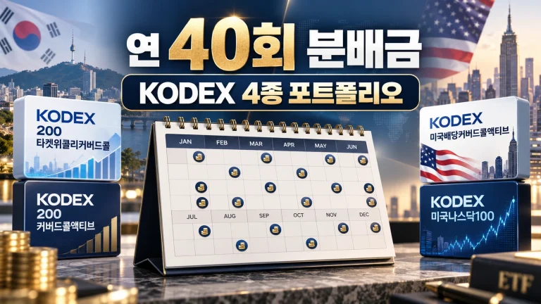 월배당 ETF 포트폴리오 KODEX 4종 연 40회 분배금 구조