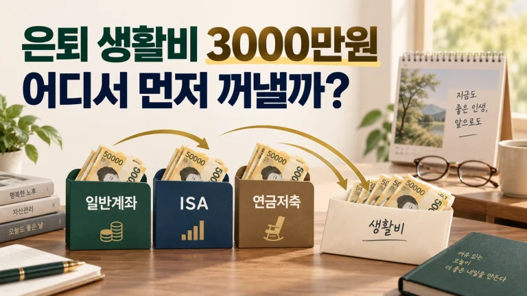 은퇴자금 인출 순서 일반계좌 ISA 연금저축 생활비 3000만원 비교