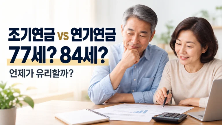 조기연금 연기연금 손익분기점을 계산하는 국민연금 노후 준비 이미지