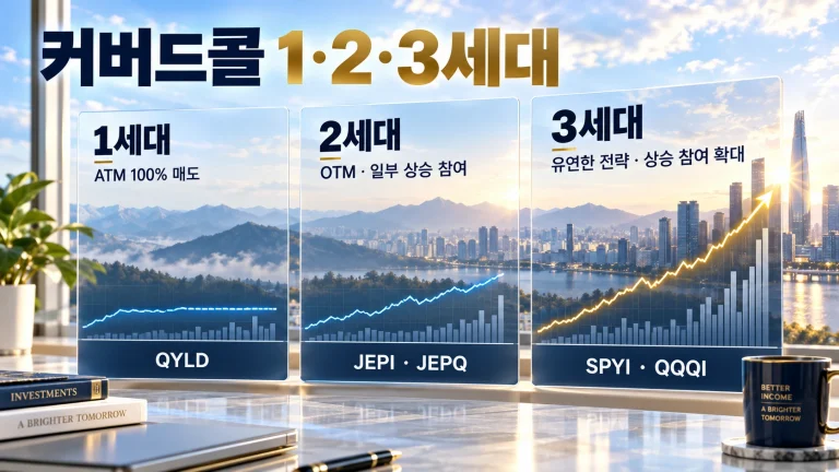 커버드콜 1세대 2세대 3세대 QYLD JEPI SPYI 구조 비교