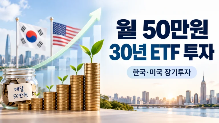 한국 미국 ETF 장기투자 월 50만원 30년 복리 자산 계산