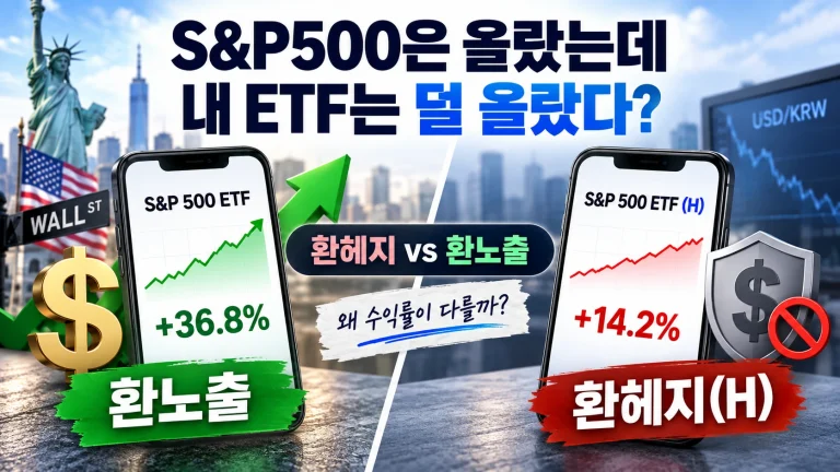 환헤지 환노출 차이 S&P500 ETF 1억원 수익률 비교