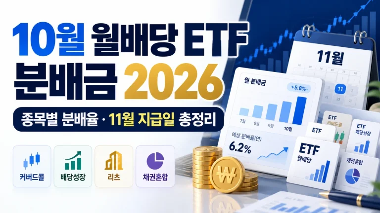 10월 월배당 ETF 분배금 2026년 종목별 월 분배율과 11월 지급일 정리