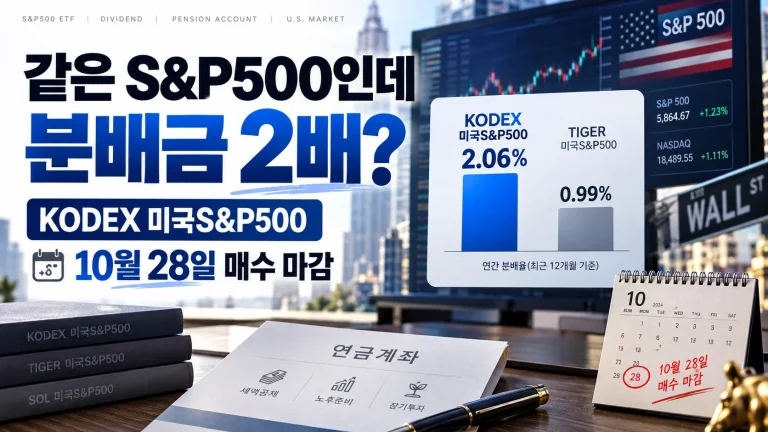 KODEX 미국S&P500 분배금 2배 이유와 10월 28일 매수 마감일 및 연금계좌 절세