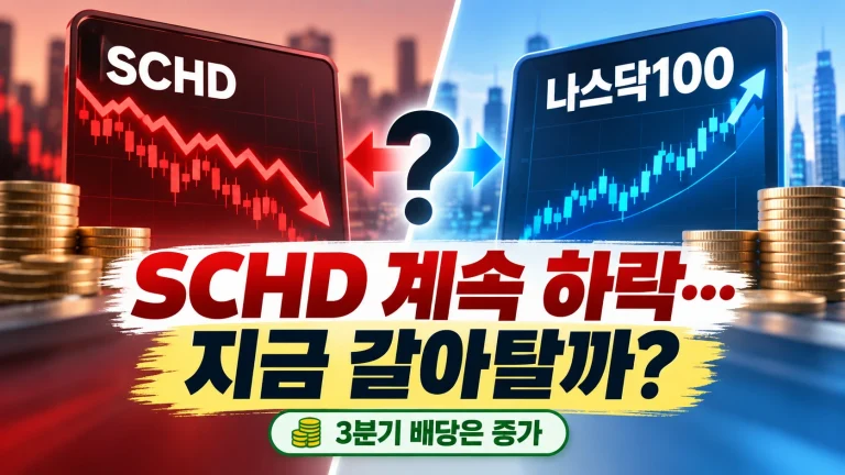 SCHD ETF 하락과 나스닥100 갈아타기 비교