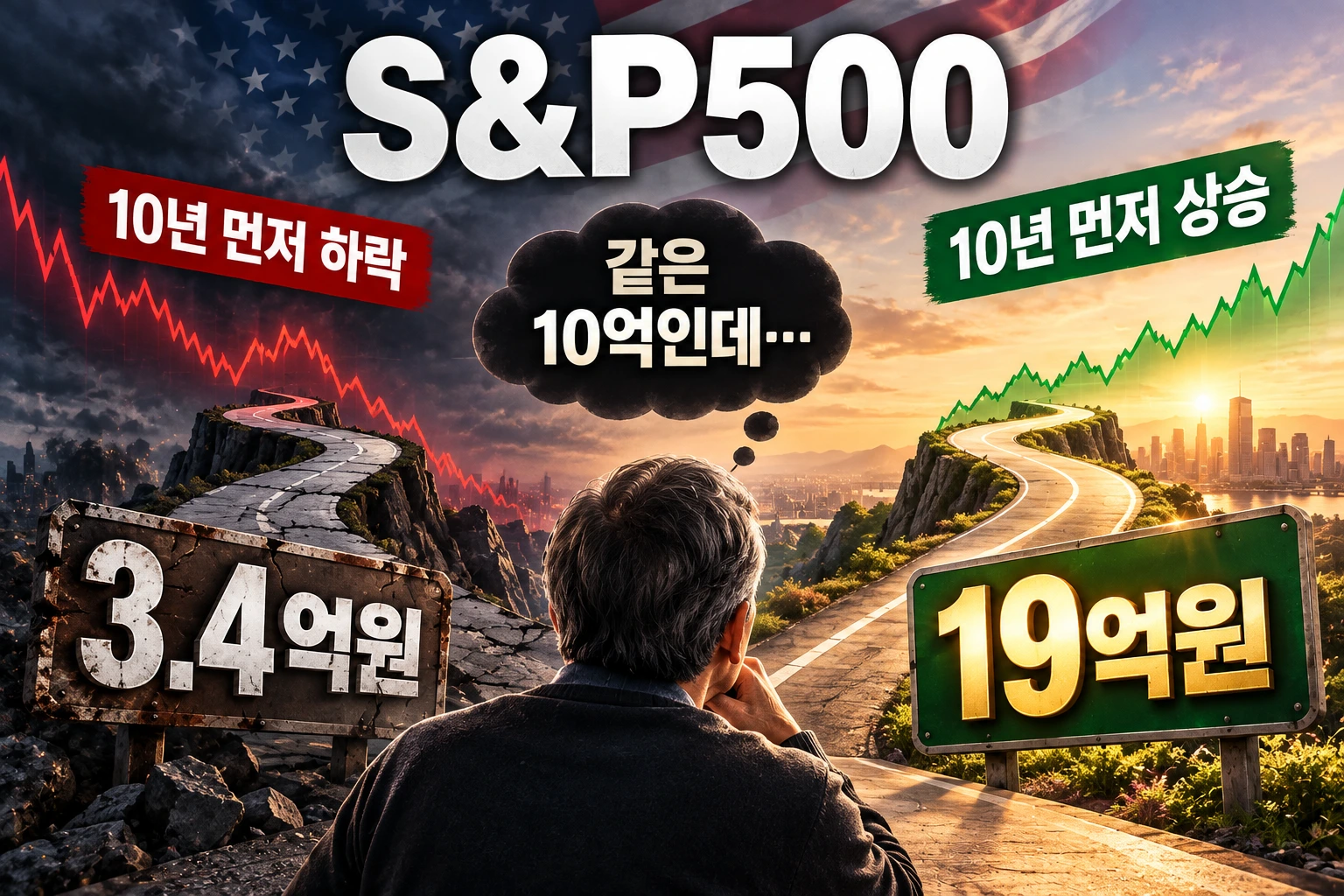 S&P500 장기투자에서 같은 10억원이 20년 뒤 19억원과 3억4000만원으로 갈리는 시퀀스 리스크