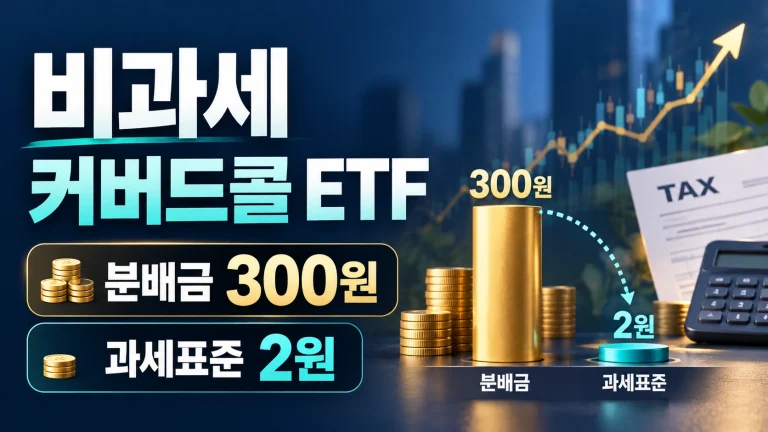 비과세 커버드콜 ETF 분배금 300원 과세표준 2원 비교