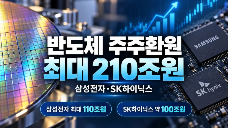 삼성전자 SK하이닉스 배당금 2026년 주주환원 최대 210조원과 지급 일정