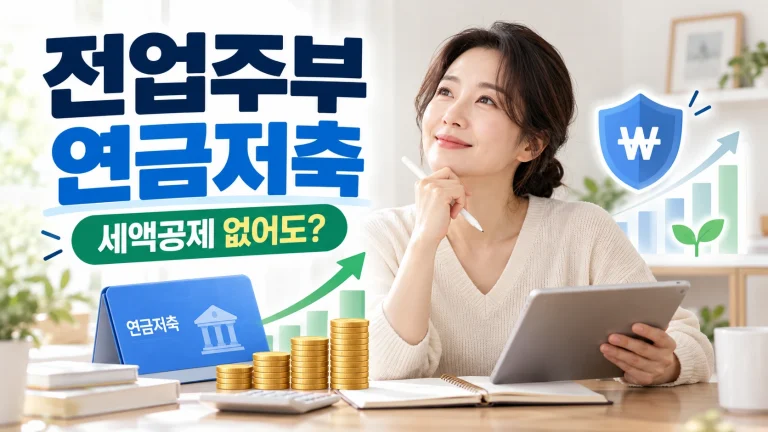 전업주부 연금저축 세액공제 없이 원금 인출과 과세이연 혜택